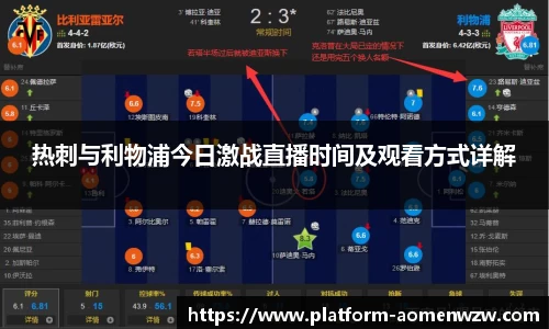 热刺与利物浦今日激战直播时间及观看方式详解